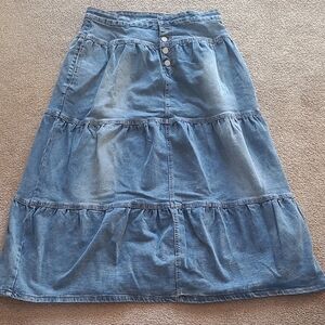 SHEIN Blue Denim A-Line Skirt